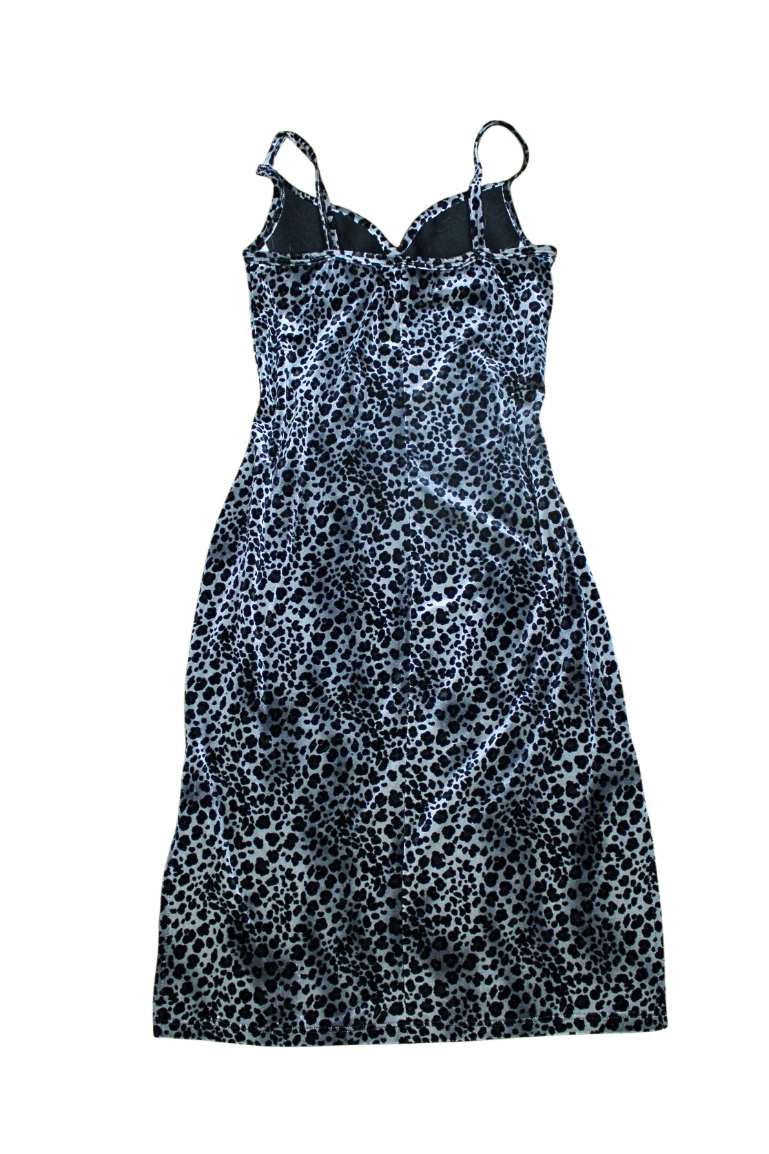 90s Leopard Velvet Midi Dress- M