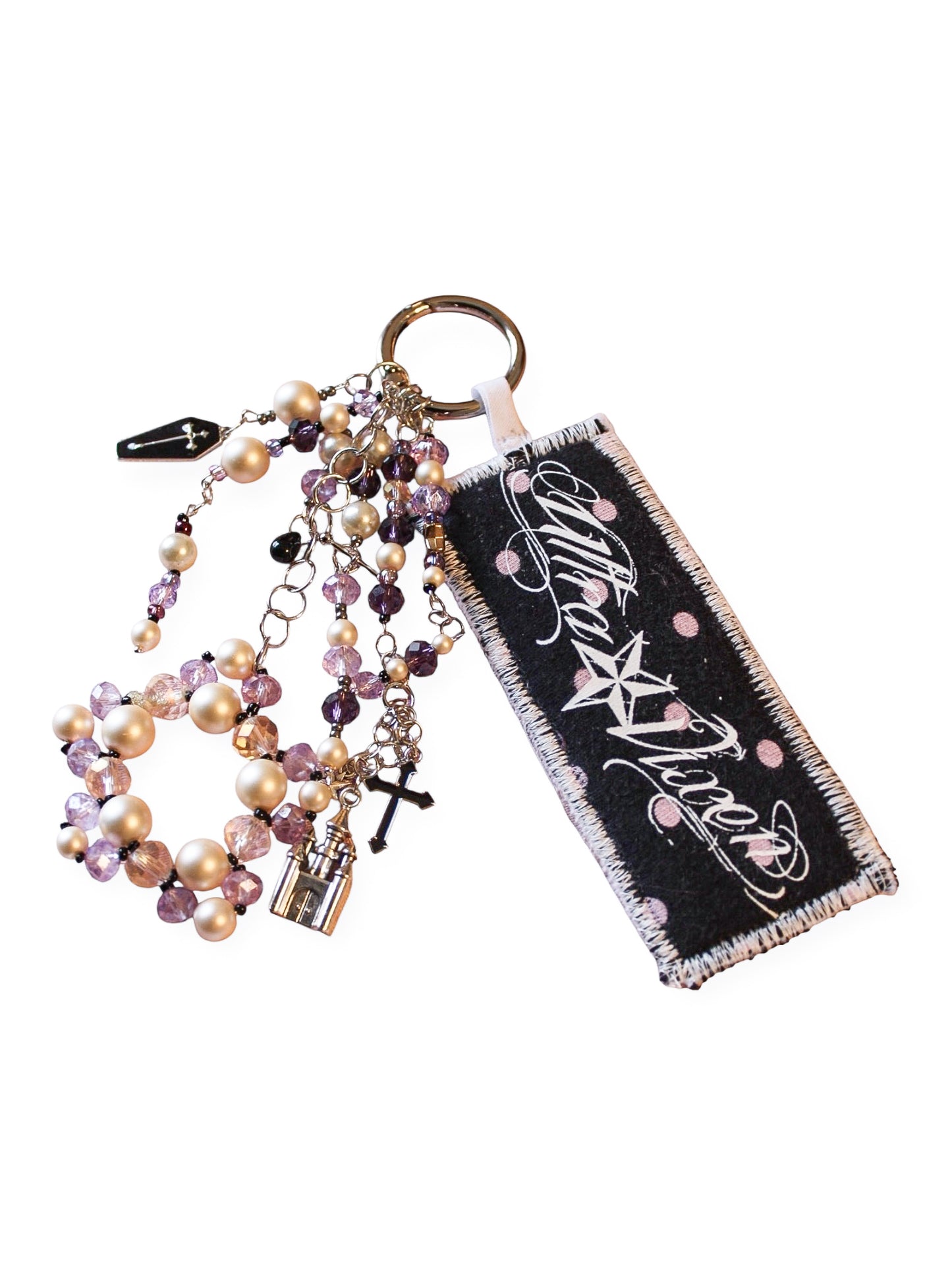 Star Student Keychain - Polka Dot Rectangle