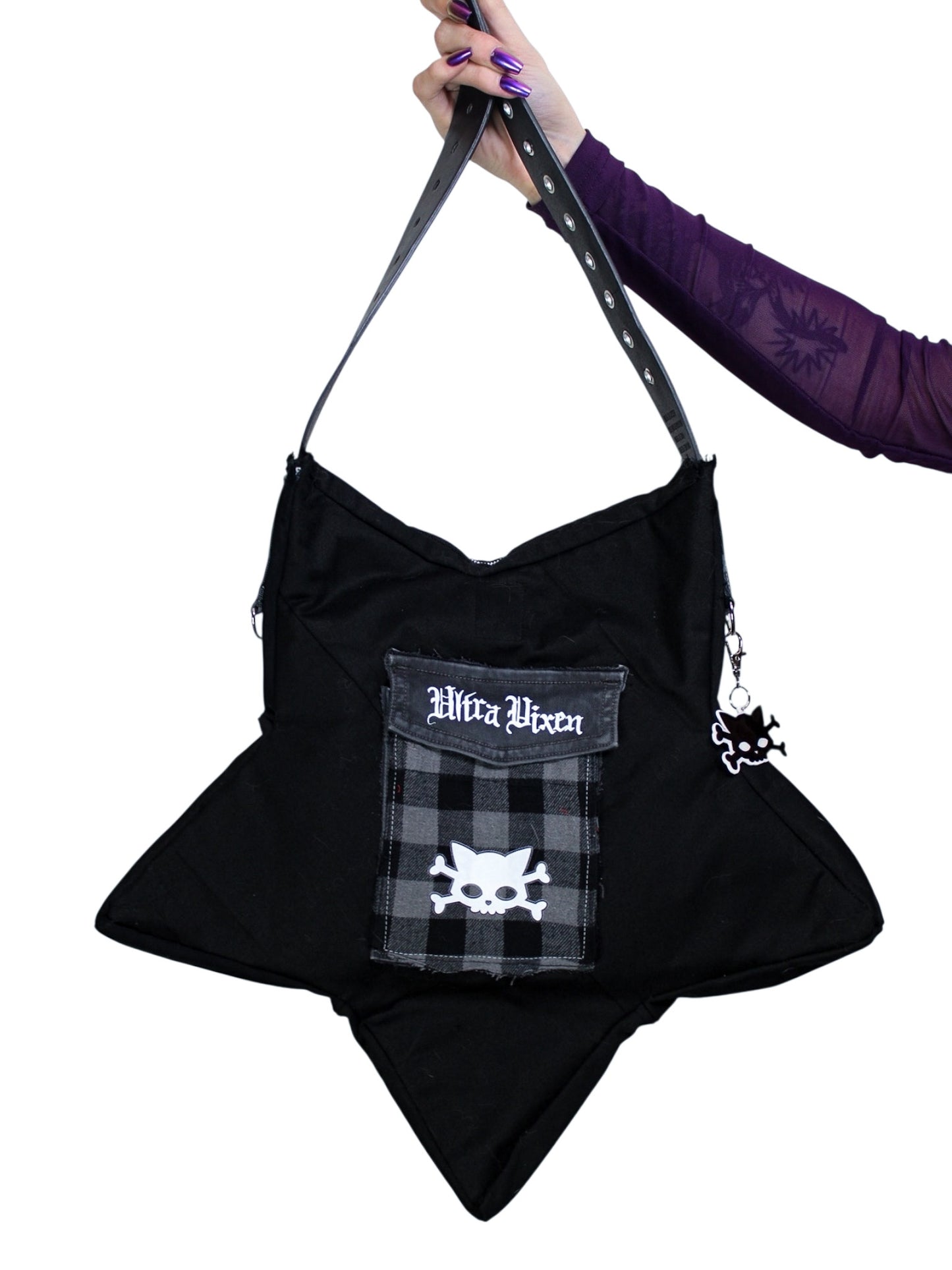 Super Mega Star Crossbody (Grey Plaid)