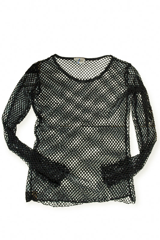 90s Beware Knit Fishnet Top- M