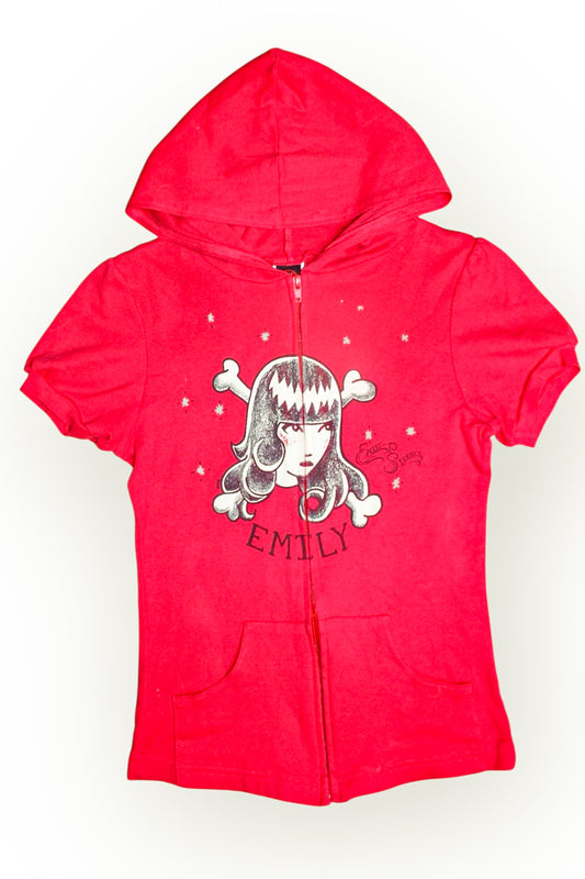 2006 Emily The Strange Short Sleeve Zip Up Hoodie- S