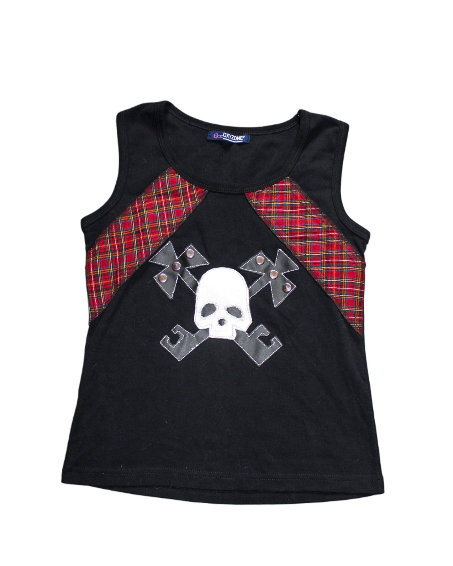 OXYZONE PLAID SKULL TOP