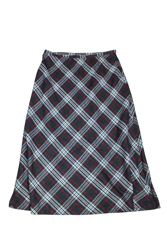 Vampy Plaid Maxi Skirt - L