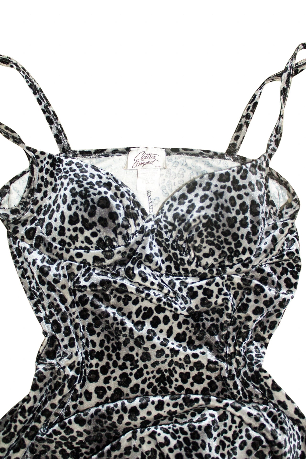 90s Leopard Velvet Midi Dress- M