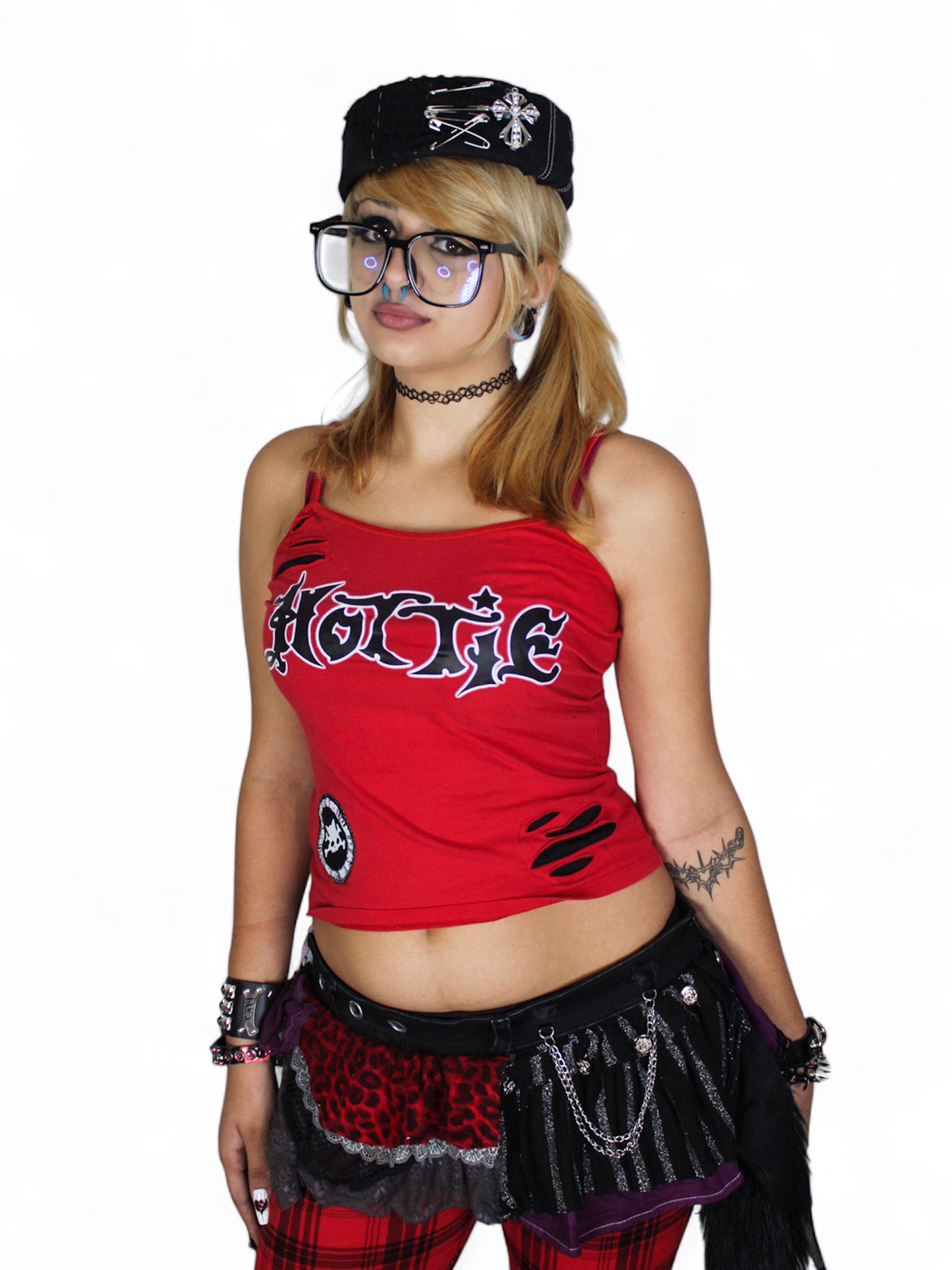 Hottie Tank (Black on Red) - M