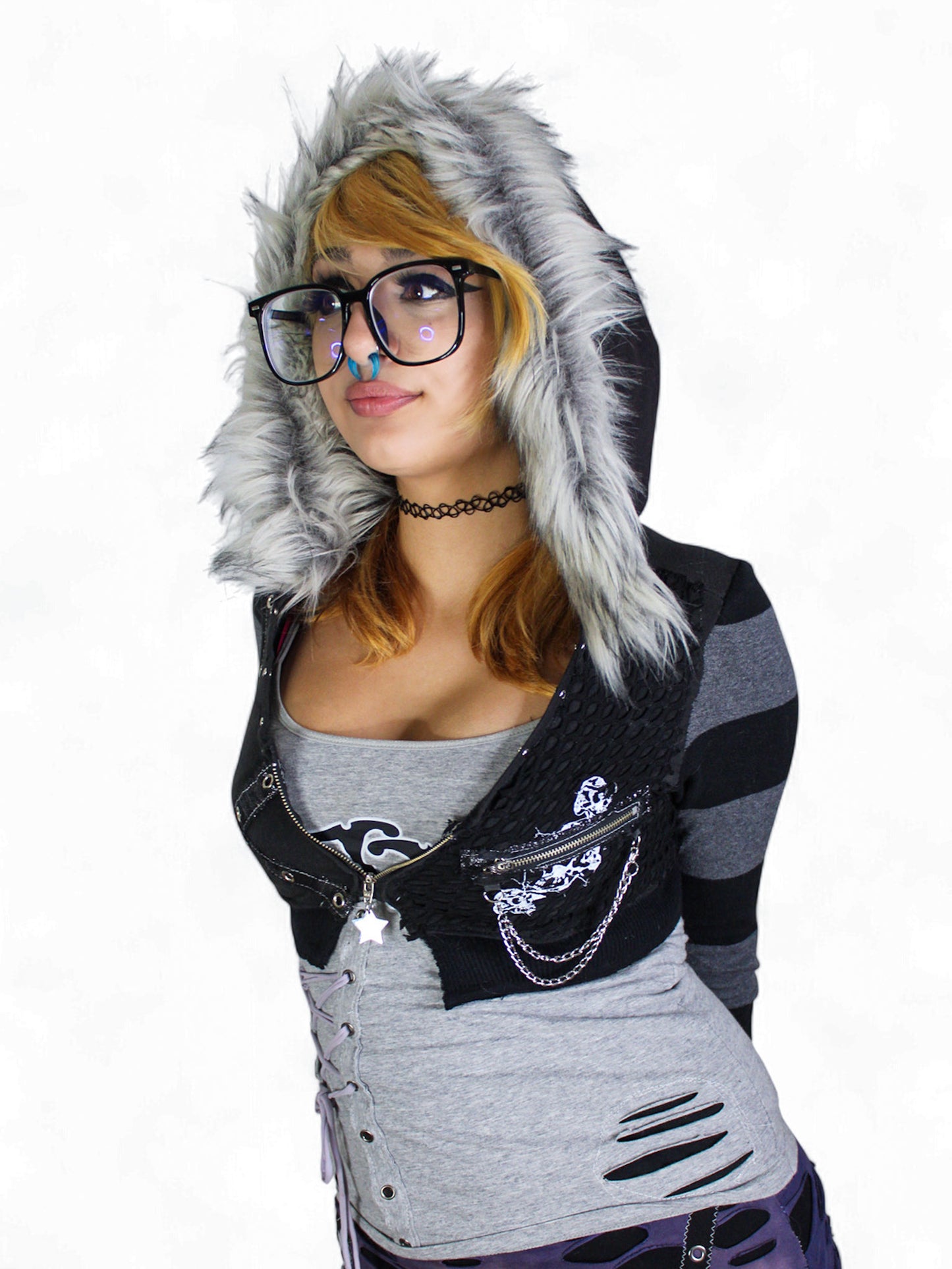 Clawdeen Crop Zip Up - S/M