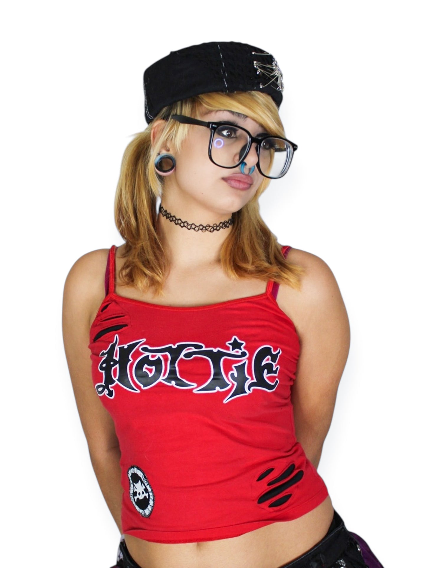 Hottie Tank (Black on Red) - M