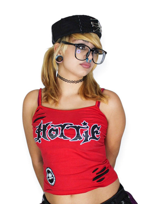 Hottie Tank (Black on Red) - M