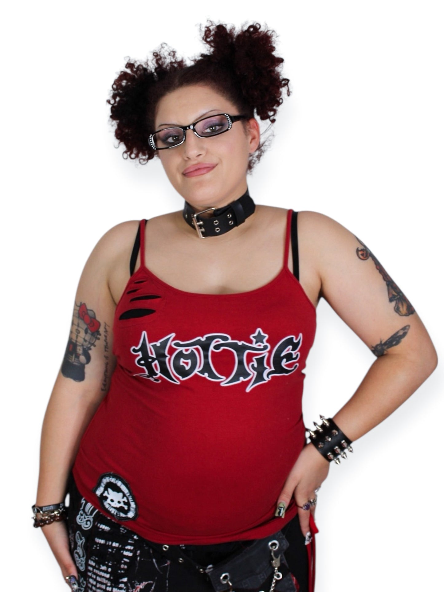 Hottie Tank (Black on red)- L