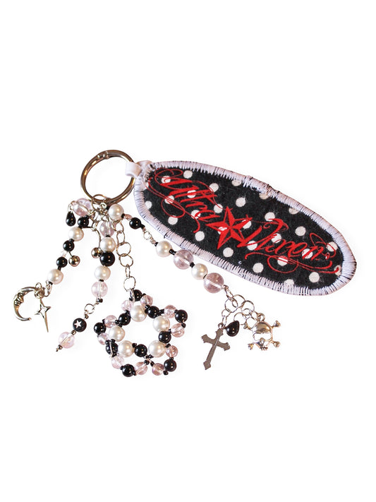 Star Student Keychain- Black & Red Oval