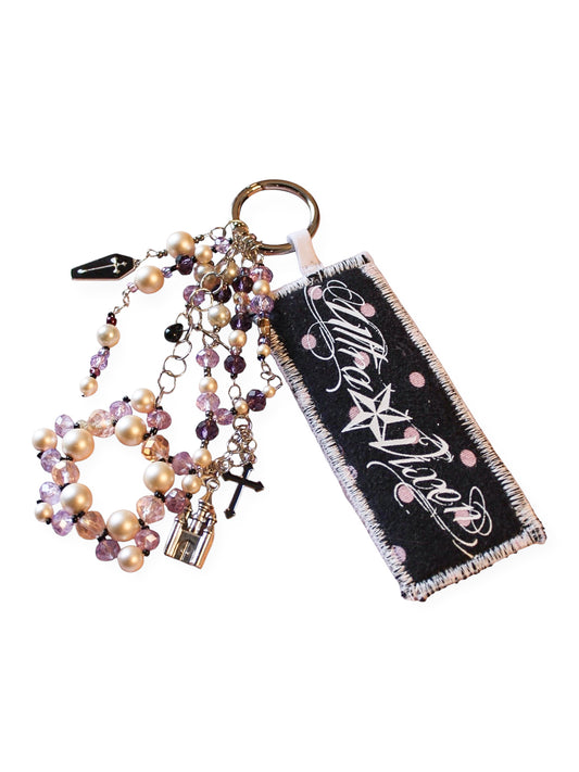 Star Student Keychain - Polka Dot Rectangle