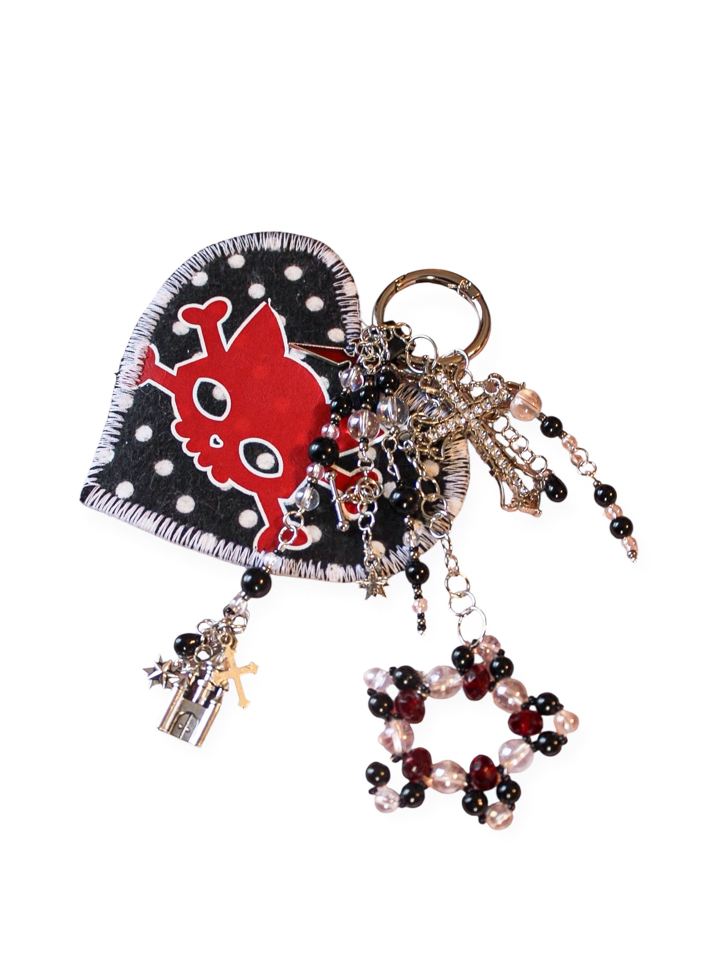 Star Student Keychain- B&W Heart