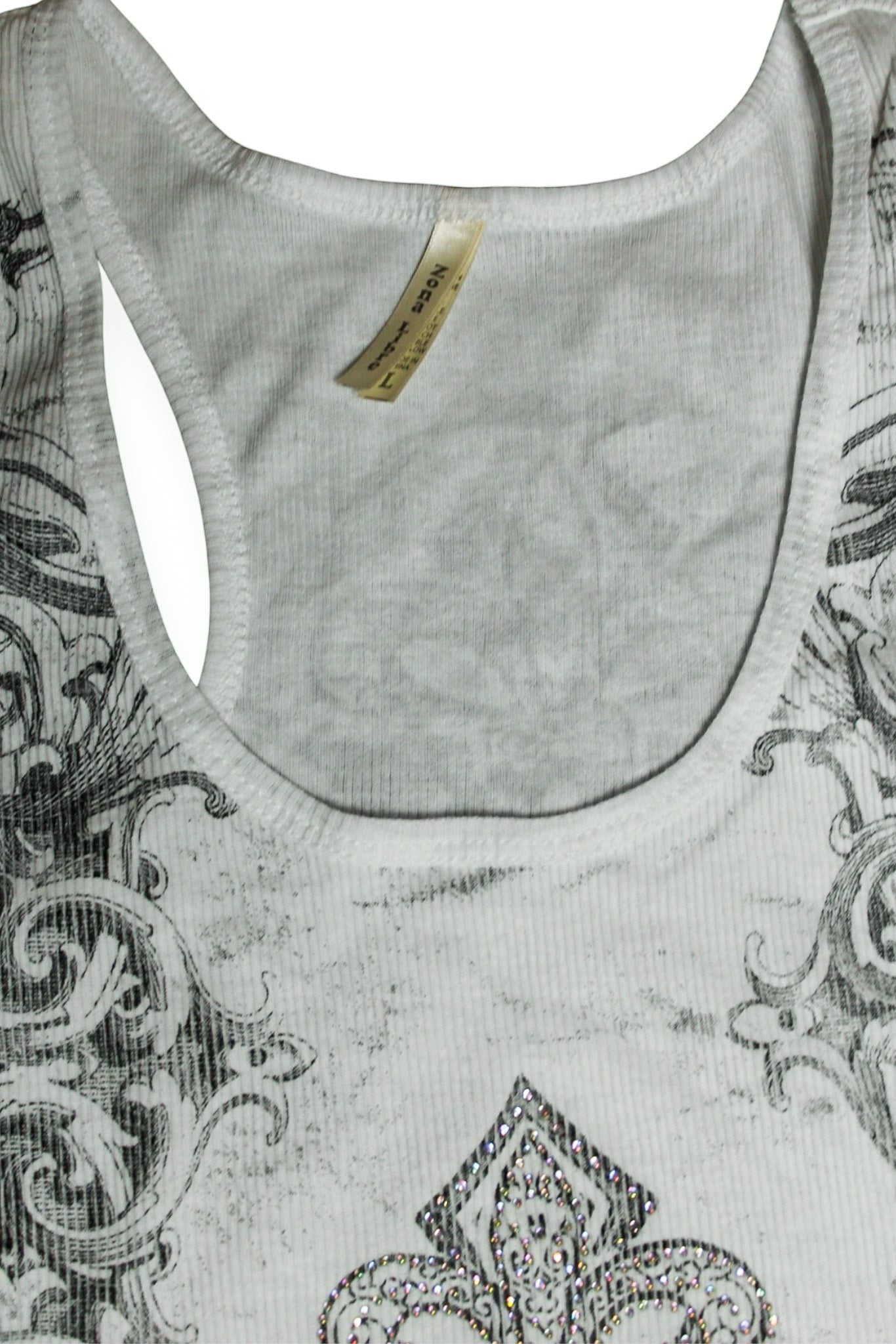 Affliction Style Deadstock Rhinestone Tank- L