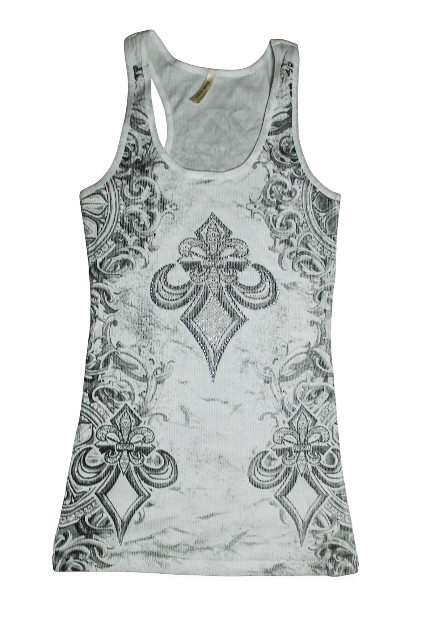 Affliction Style Deadstock Rhinestone Tank- L